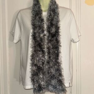 Silvery gray winter magic scarf
